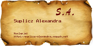 Suplicz Alexandra névjegykártya